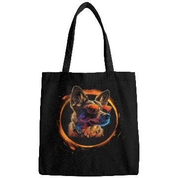 Discover German Shepherd-neon dog Bags