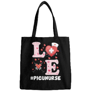 Discover Cute PICU Nurse Valentines Day Design Bags