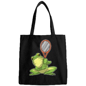 Discover Frog At Tennis With Tennis Racket Bags