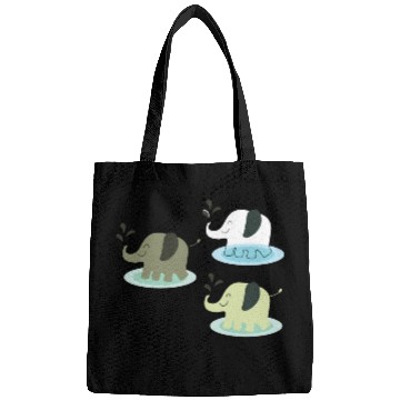 Discover Three elephants spraying water Bags