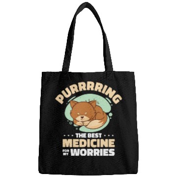 Discover Best Medicine Purring Cat Positivity Cat Lover Bags