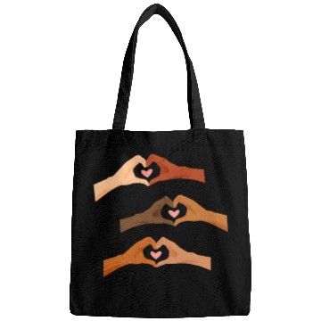 Discover Watercolor Multi Hands Making Hearts Bags