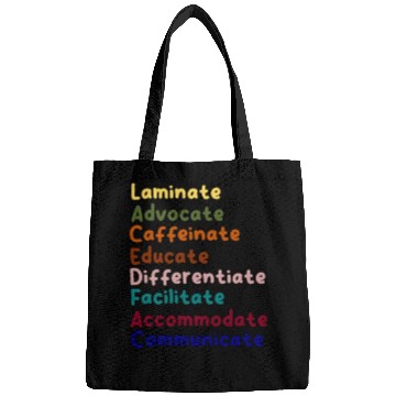 Discover Sped Teacher Caffeinate Advocate Laminate Educate Bags