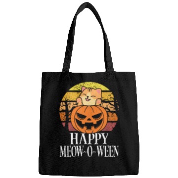 Discover Happy Meow O Ween Funny Cat Lover Bags
