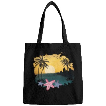 Discover Beach Sunset Watercolor Design Sublimation Art 5 Bags