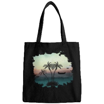 Discover Beach Sunset Watercolor Design Sublimation Art 3 Bags