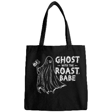 Discover Halloween Ghost Line Art Coffee Lover Drawing Bags