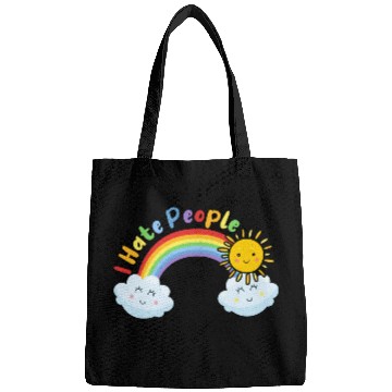 Discover Cute Sun And Cloud I Hate People Bags