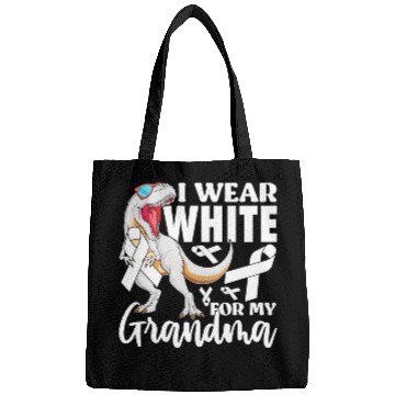 Discover I Wear White For My Grandma Lung Cancer Awareness Bags