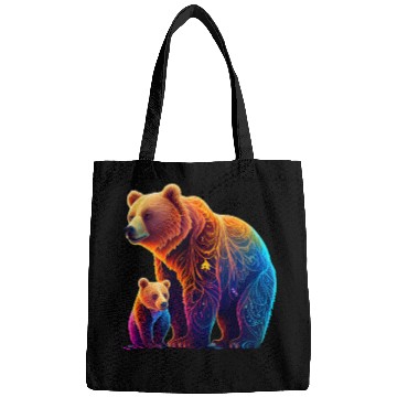 Discover Mother Bear and Cub Sublimation Graphic Wild 3 Bags