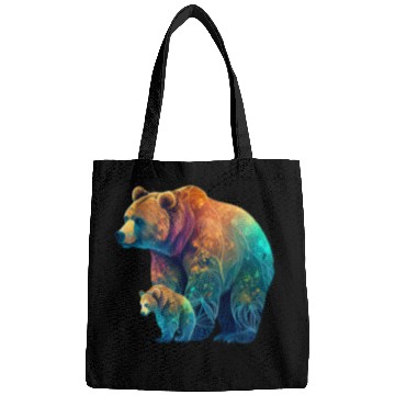 Discover Mother Bear and Cub Sublimation Graphic Wild 1 Bags