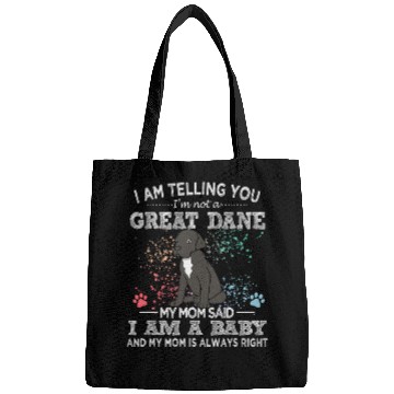 Discover Black Great Dane Mom Puppy Baby Dog Mothers Day Bags