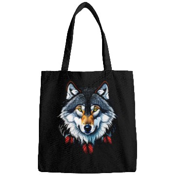 Discover Wolf howling at the moon graphic Bags