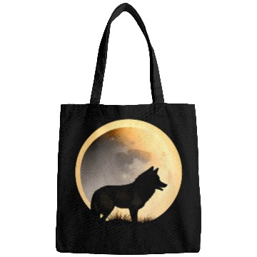 Discover Wolf howling at the moon graphic Bags