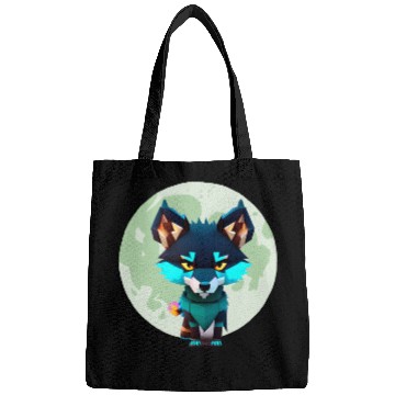 Discover Cute Wolf Moon Graphic Bags