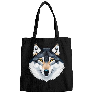 Discover Wolf howling at the moon graphic Bags