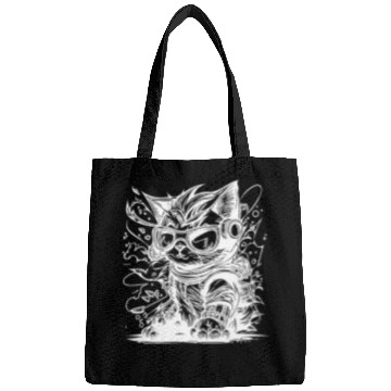 Discover Little Cool Space Cat Splash Tattoo Style Bags