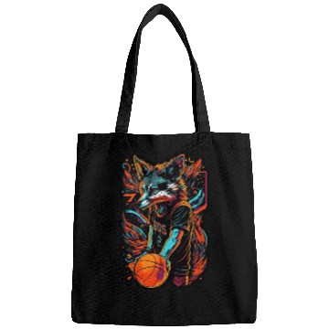 Discover Basketball fox player neon fox sport ball sport Bags