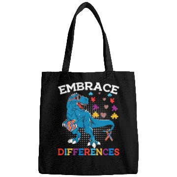 Discover Embrace Differences Funny Dinosaur Autism Bags