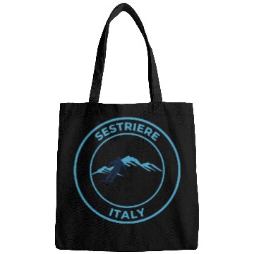 Discover Retro cool Skiing in Sestriere Italy Blue Bags
