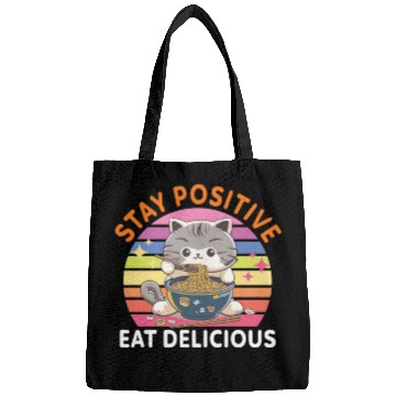 Discover Stay positive Eat delicious Japanese Style Bags