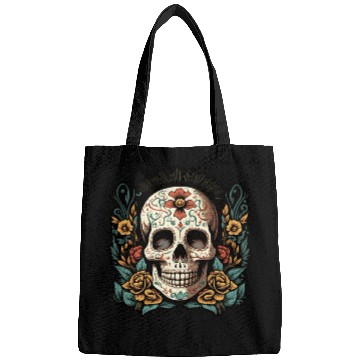 Discover Skull Dia de los Muertos Halloween Tattoo Bags