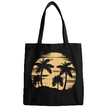 Discover Vintage Retro Sunset Watercolor Beach Vacation 4 Bags