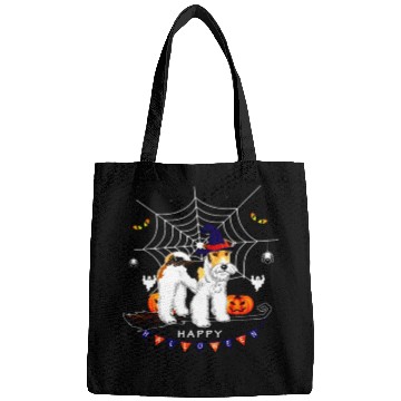 Discover Airedale Witch Pumpkin Kids Mens Womens Dog Lover Bags