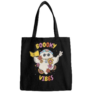 Discover Reading Teacher Halloween Groovy Floral Ghost Bags