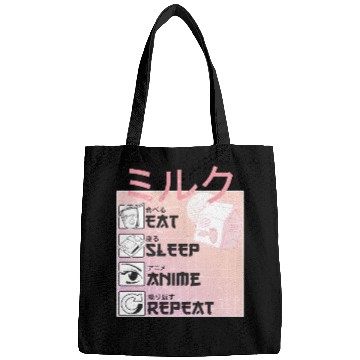 Discover Eat Sleep Anime Repeat Straweberry Milk Japanese Bags