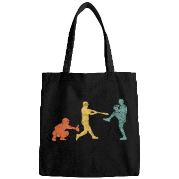 Discover Baseball Catcher Pitcher Batter Vintage Bags