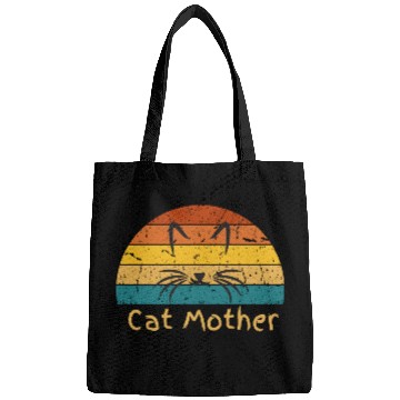 Discover Cat Mother Funny Cat or Kitten Face Graphic Print Bags
