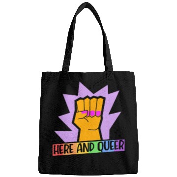 Discover Here And Queer LGBTQ Community Rainbow Pride Month Bags