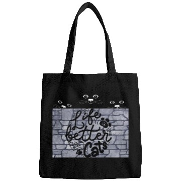 Discover life letter with cats, Perfect cat lover designs Bags