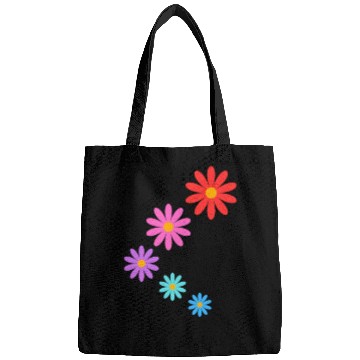 Discover falling multi colored flowers Bags