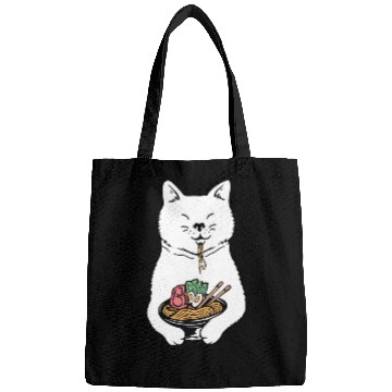 Discover Cute Cat Eating Ramen Bags