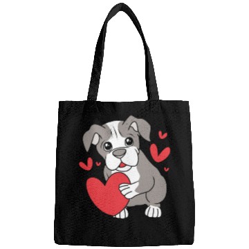 Discover Cute Heart Puppy Boston Terrier Dog Bags
