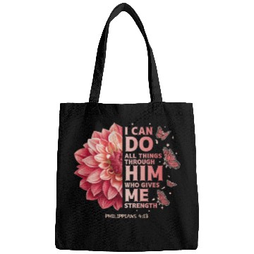 Discover Philippians 4:13 Flower Scripture Devotee Christia Bags