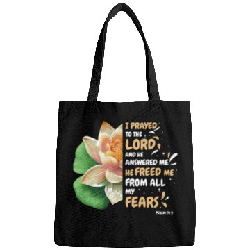 Discover Freed Me From Fear Water Lilly Flower Bible Verse Bags
