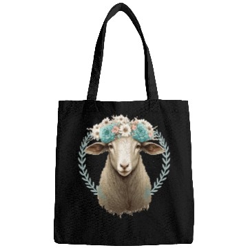 Discover Flower Crown Sheep Floral Farm Animal Pet Bags