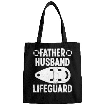 Discover Father husband lifeguard swimming pool guard Bags