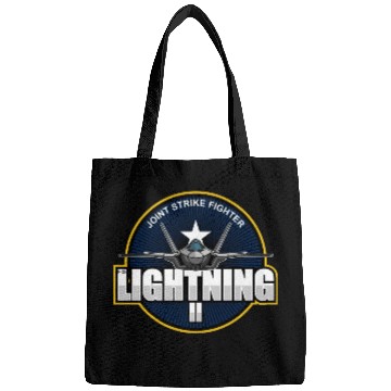 Discover F35 Lightning 2 Patch Small logo red Bags