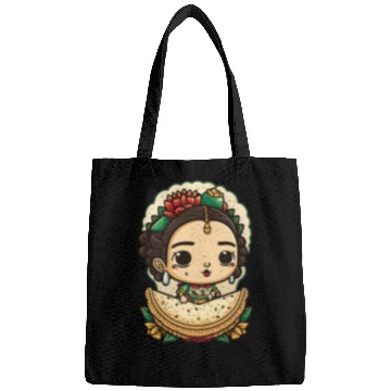 Discover Frida Kahlo & Tacos Cinco De Mayo Mexican Fiesta Bags