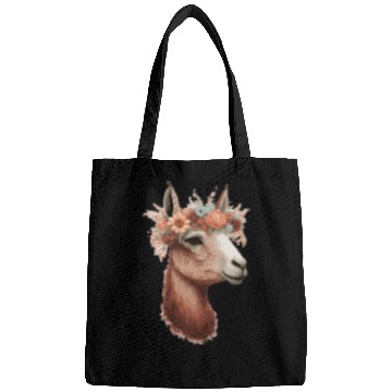 Discover Flower Crown Llama Alpaca Floral Farm Animal Pet Bags