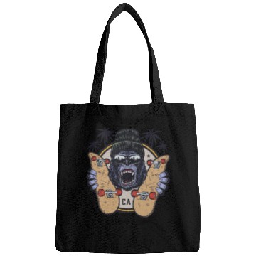 Discover illustrated skateboard monkey with motivational Bags