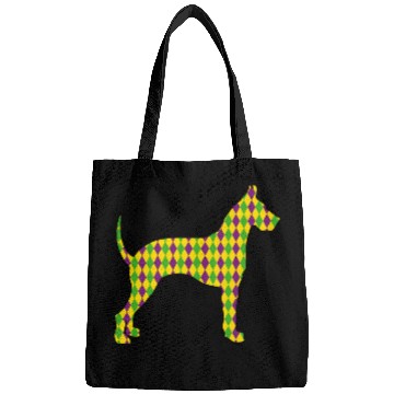 Discover Harlequin Great Dane Silhouette Bags