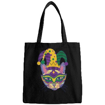 Discover Mardi Gras Cat Cosplayer Jester Mask Costume Bags