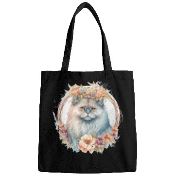 Discover Cute Persian Cat Flower Crown Cats Pet Kitten Bags