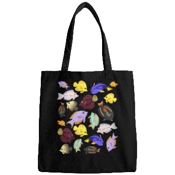 Discover Cute Aquarium Tang Fish Pattern red green Bags