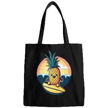 Discover Kawaii pineapple on at sunset Bags